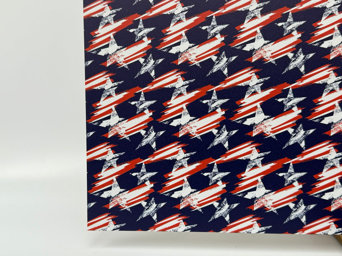 PatternPly® Full Coverage Grunge American Stars sheet showing the pattern