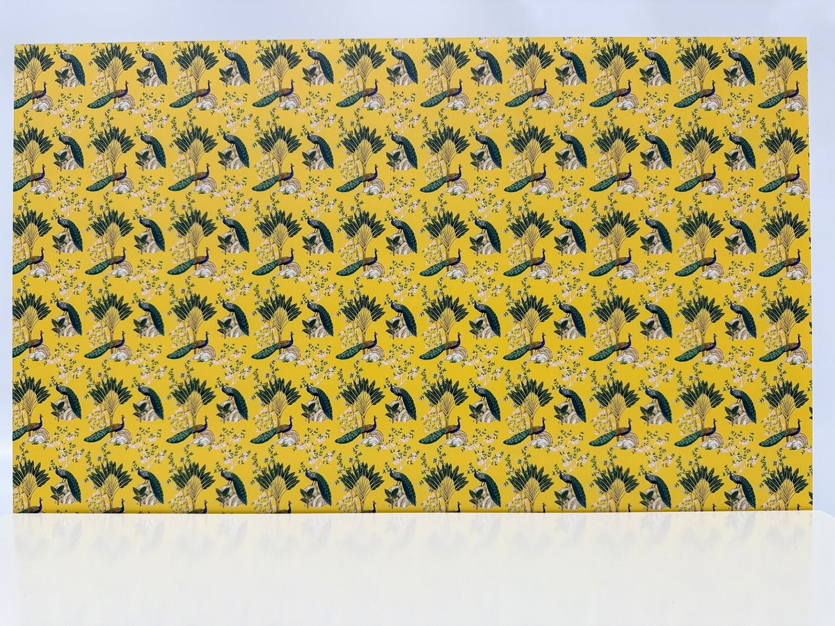 PatternPly® Full Coverage Chinoiserie Peacocks on Yellow product photo 2
