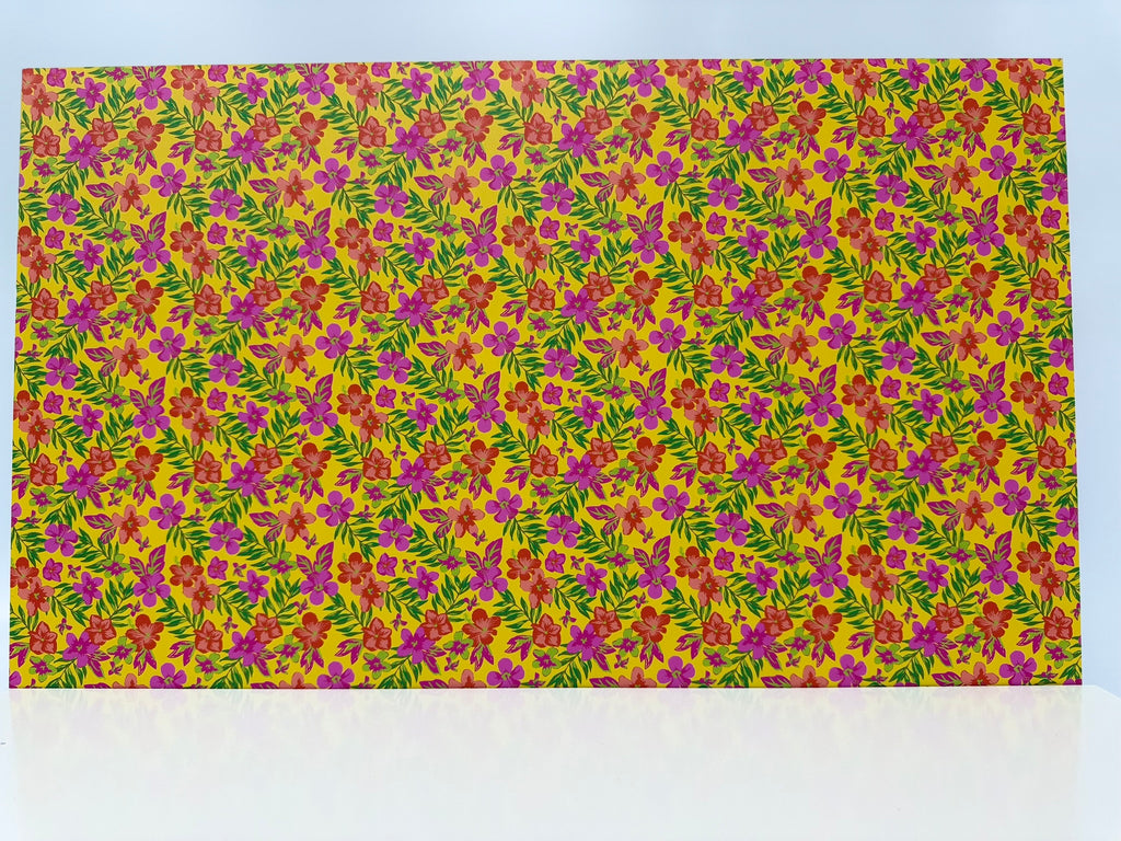 PatternPly® Full Coverage Hibiscus and Plumeria on Yellow product photo 2