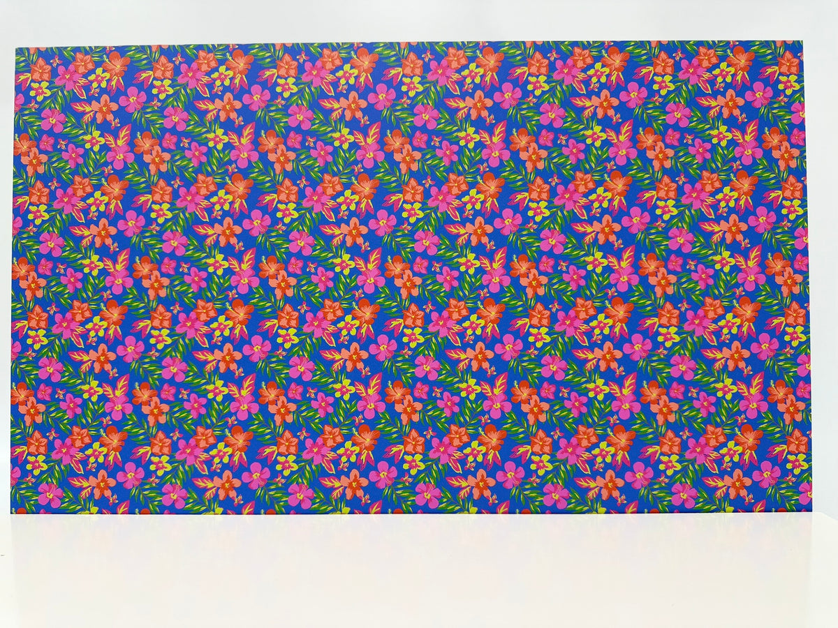 PatternPly® Full Coverage Hibiscus and Plumeria on Blue product photo 2