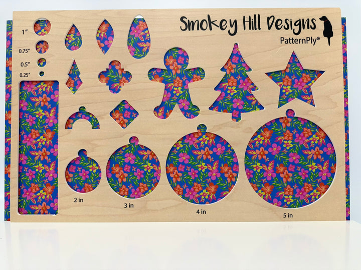 PatternPly® Full Coverage Hibiscus and Plumeria on Blue