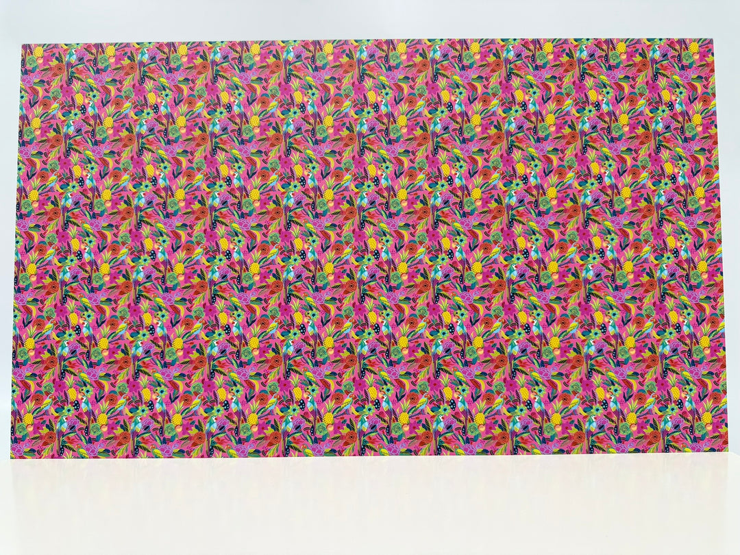 PatternPly® Full Coverage Birds in Paradise on Pink MICRO