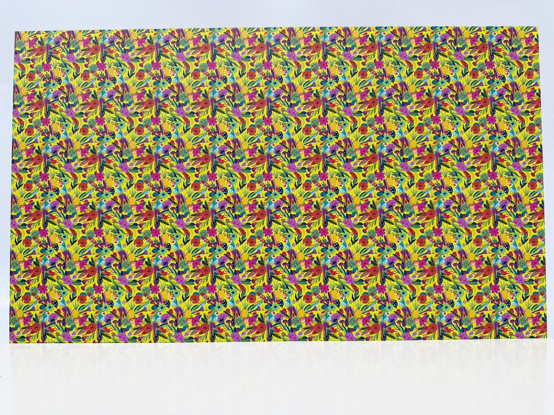 PatternPly® Birds in Paradise on Yellow MICRO