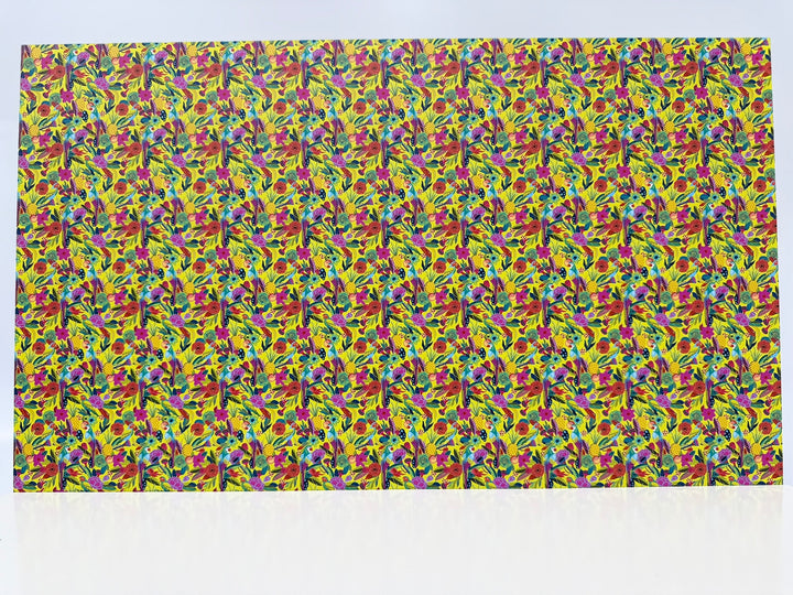 PatternPly® Birds in Paradise on Yellow MICRO