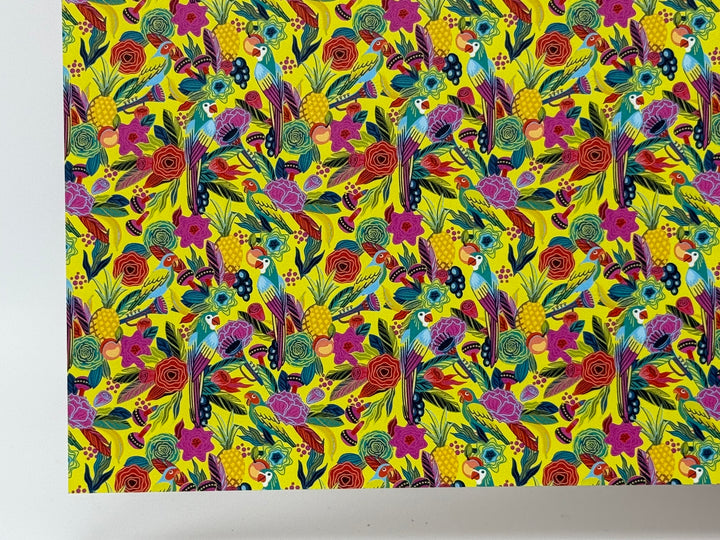 PatternPly® Birds in Paradise on Yellow MICRO