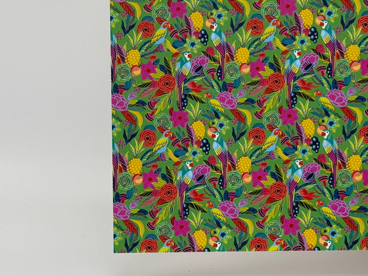 PatternPly® Birds in Paradise on Green MICRO