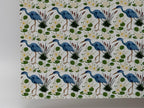 PatternPly® Full Coverage Blue Herons on White MINI sheet showing the pattern