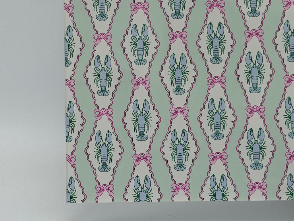 PatternPly® Full Coverage Preppy Lobsters LARGE sheet showing the pattern