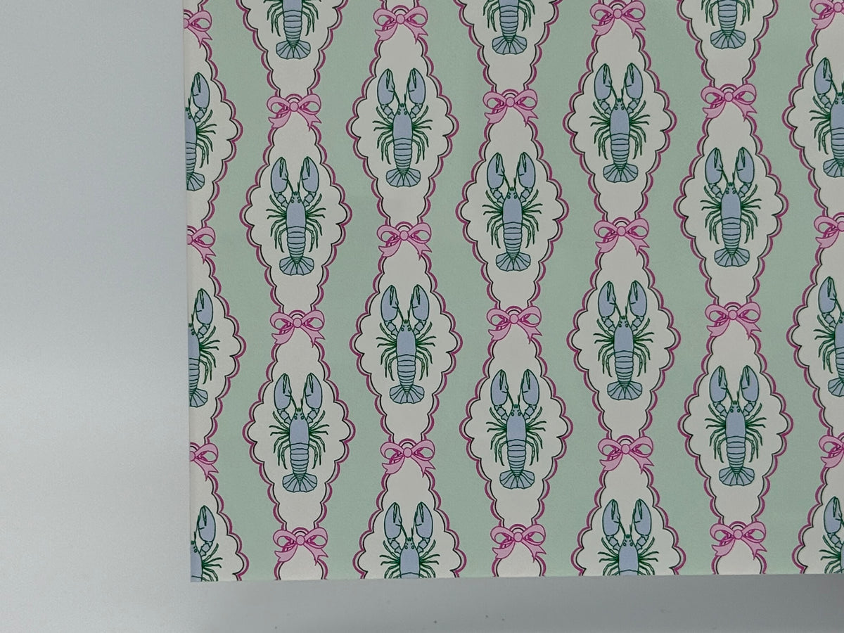 PatternPly® Full Coverage Preppy Lobsters LARGE sheet showing the pattern
