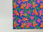 PatternPly® Full Coverage Hibiscus and Plumeria on Blue sheet showing the pattern