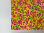 PatternPly® Full Coverage Hibiscus and Plumeria on Yellow sheet showing the pattern