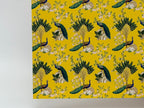 PatternPly® Full Coverage Chinoiserie Peacocks on Yellow sheet showing the pattern