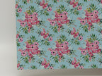 PatternPly® Full Coverage Pink and Aqua Florals LARGE sheet showing the pattern
