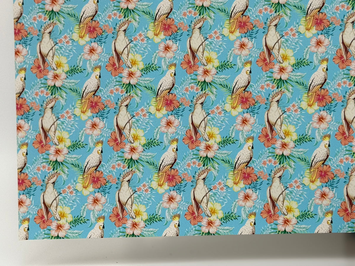 PatternPly® Full Coverage Pastel Parrots MINI sheet showing the pattern