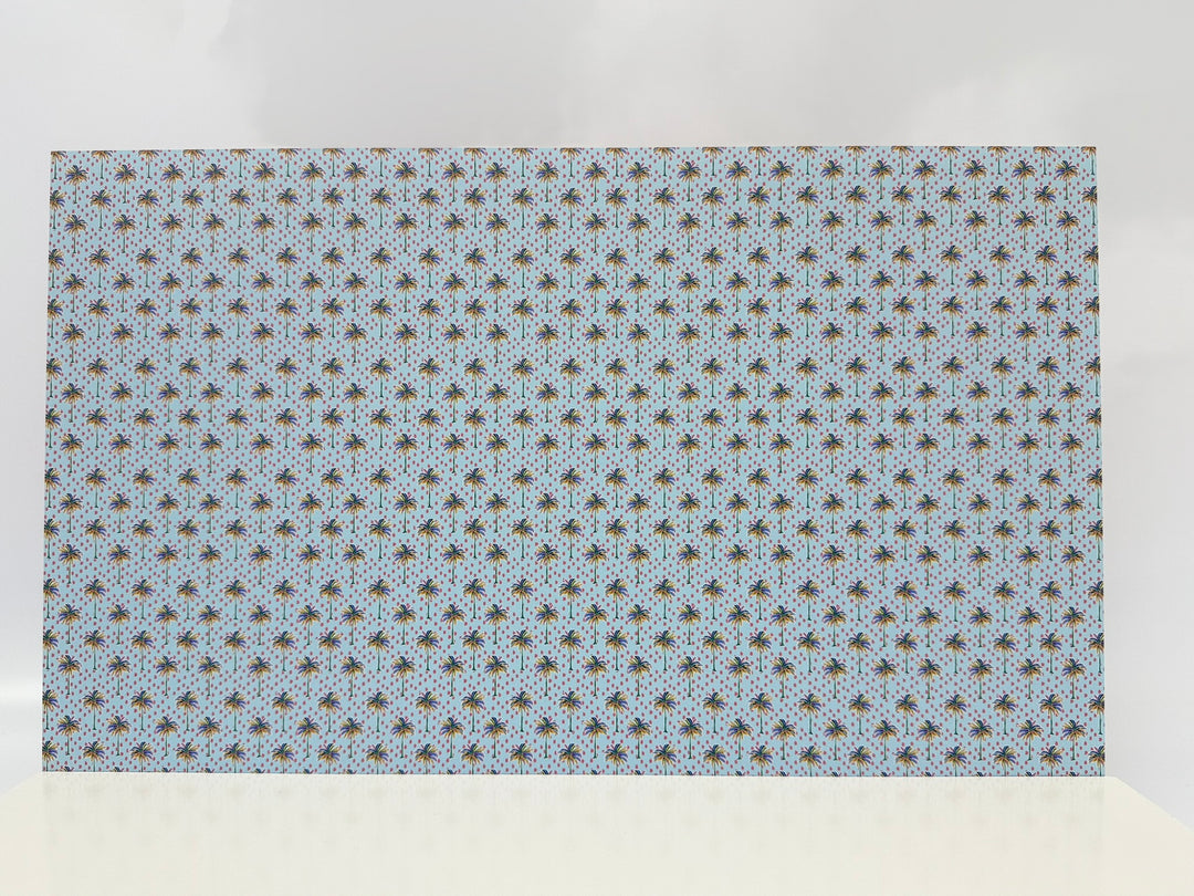PatternPly® Full Coverage Brushstroke Palm Trees on Blue