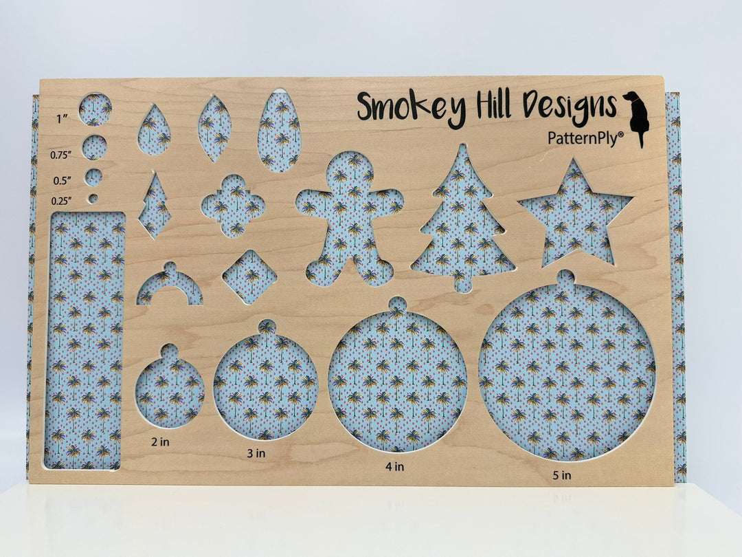 PatternPly® Full Coverage Brushstroke Palm Trees on Blue