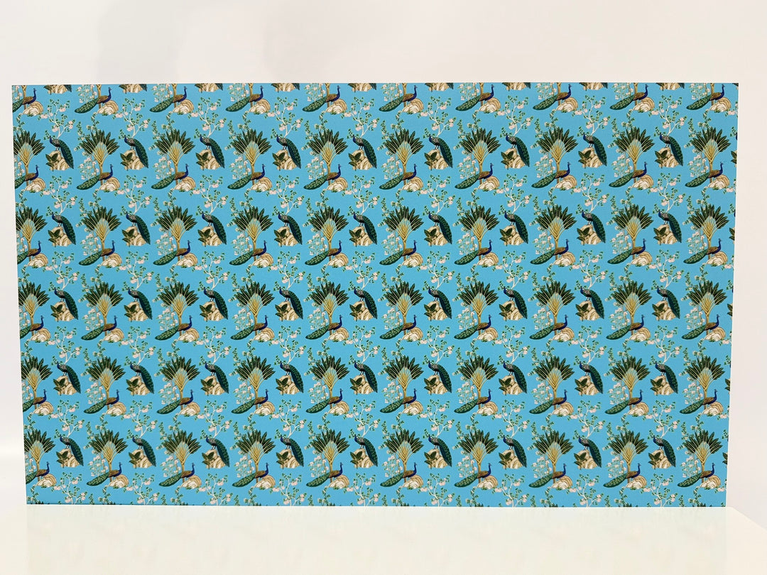 PatternPly® Full Coverage Chinoiserie Peacocks on Blue