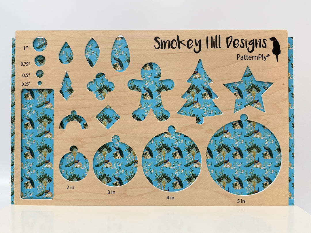 PatternPly® Full Coverage Chinoiserie Peacocks on Blue