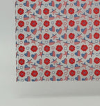 PatternPly® Scattered Patriotic Hearts and Stars MICRO sheet showing the pattern