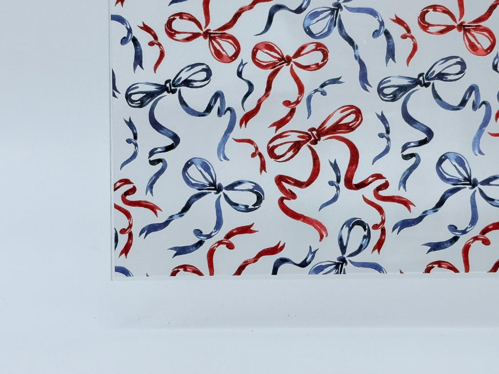PatternPly® Scattered Patriotic Coquette Bows LARGE sheet showing the pattern