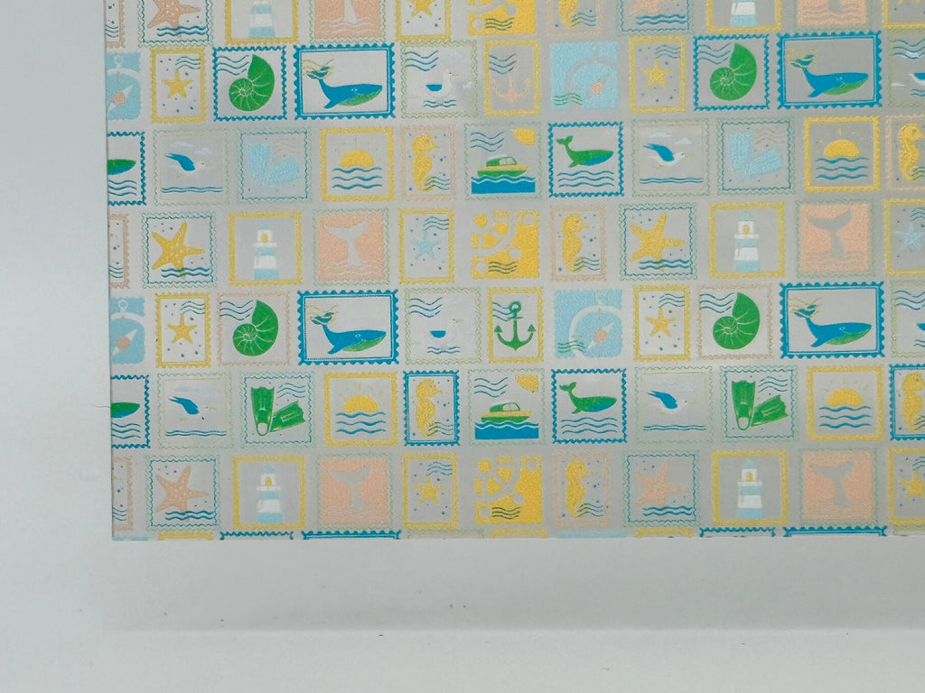 PatternPly® Scattered Coastal Stamps sheet showing the pattern