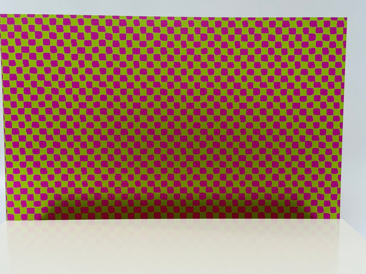 PatternPly® Transparent Pink and Green Neon Checkered