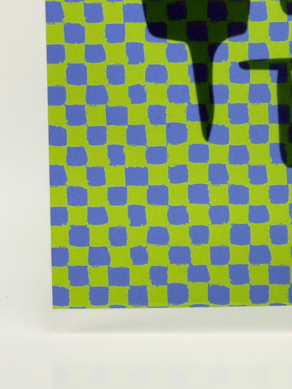 PatternPly® Transparent Lavender and Green Neon Checkered sheet showing the pattern