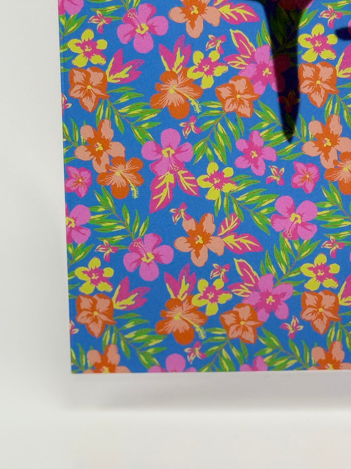 PatternPly® Transparent Hibiscus and Plumeria on Blue