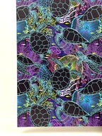PatternPly® Full Coverage Glowing Sea Turtles sheet showing the pattern