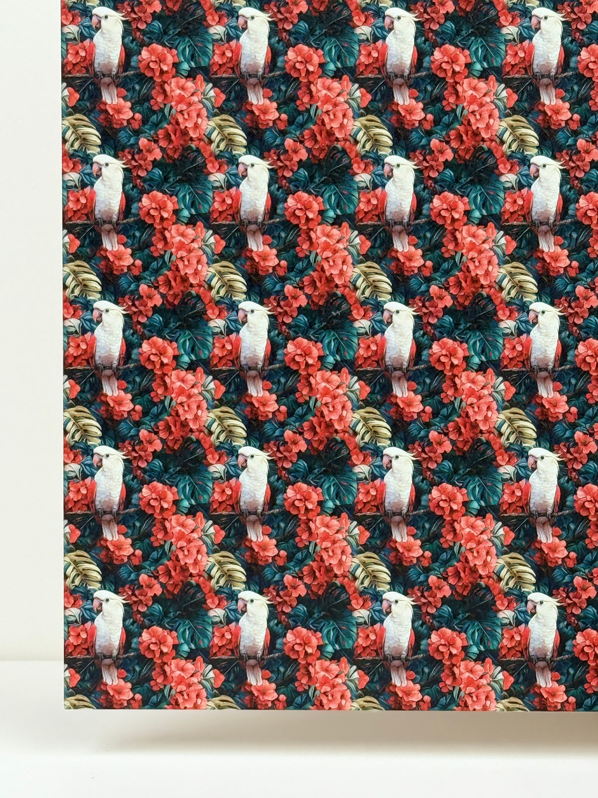 PatternPly® Full Coverage Cockatoos MICRO sheet showing the pattern