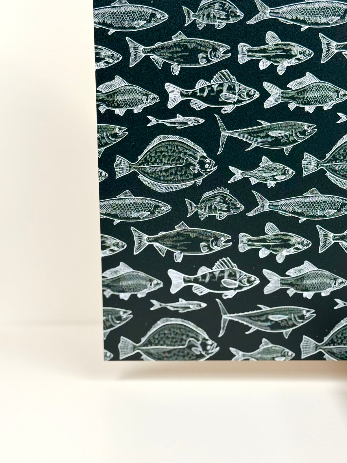 PatternPly® Full Coverage Freshwater Catch on Green sheet showing the pattern