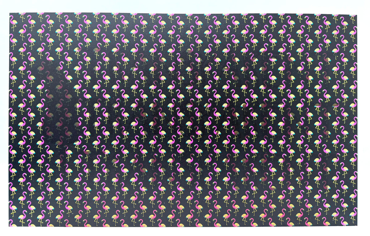 PatternPly® Transparent Neon Flamingos MICRO sheet showing the pattern