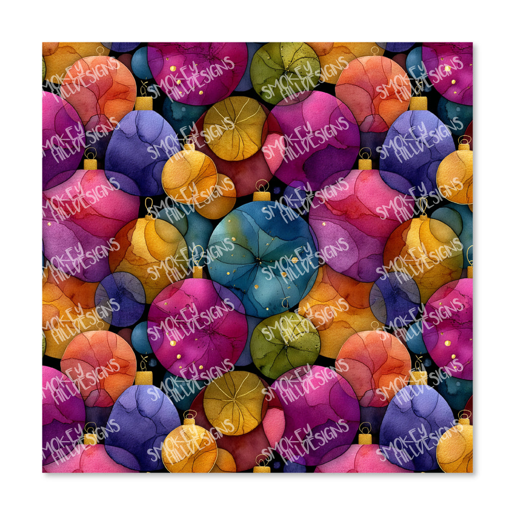 PatternPly® Transparent Jewel Tone Baubles sheet showing the pattern