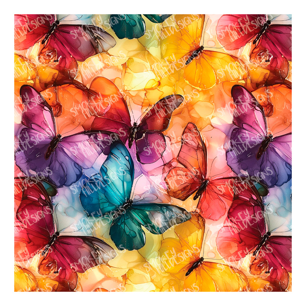 PatternPly® Transparent Jeweled Butterflies sheet showing the pattern