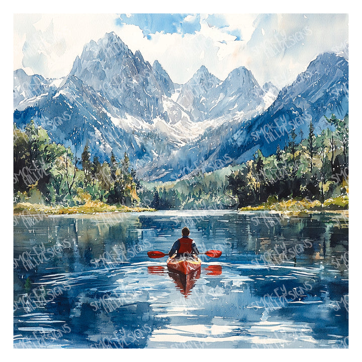 PatternPly® Transparent Kayak and Paddleboard Mountains