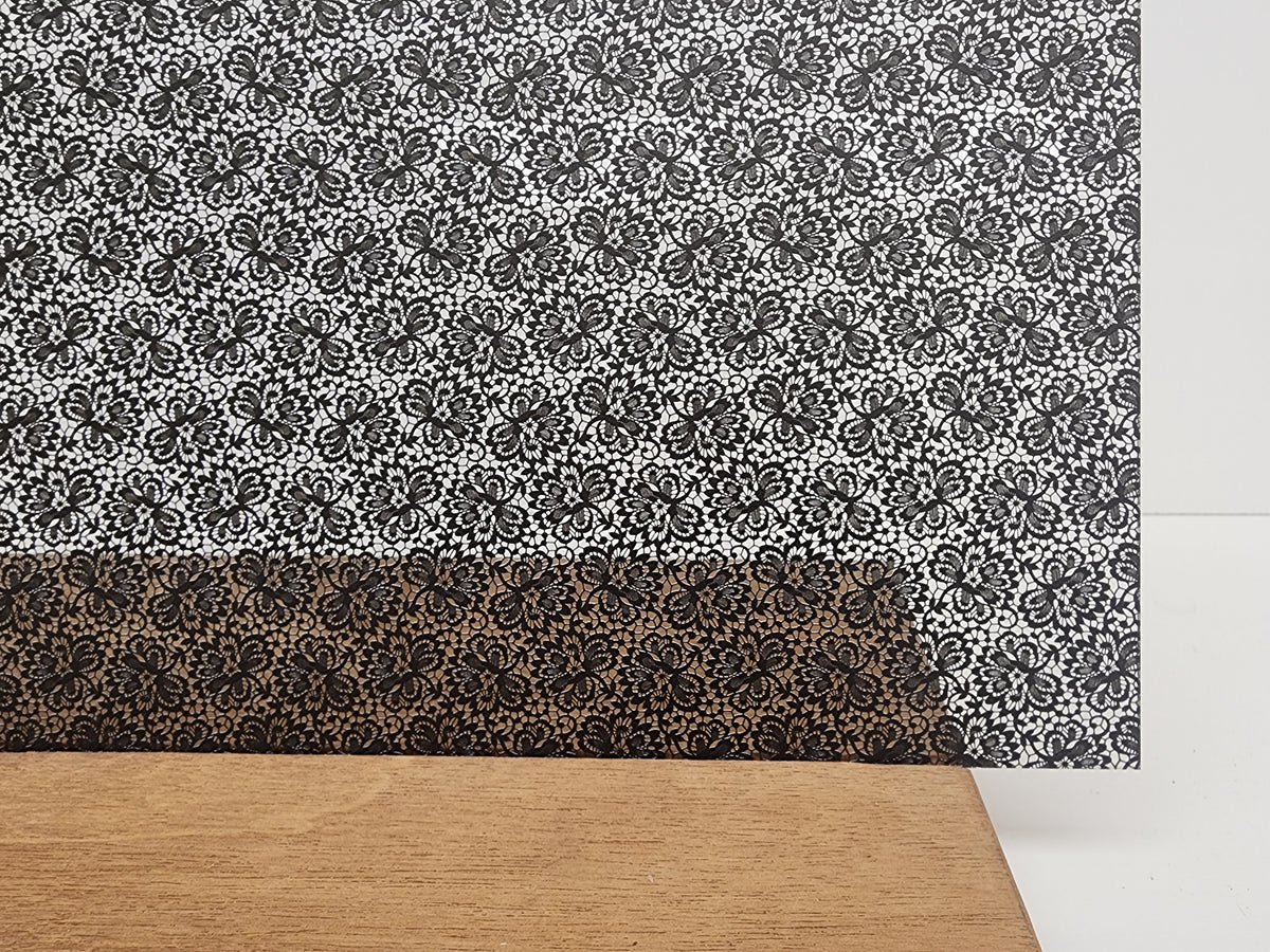 PatternPly® Scattered Lace BLACK sheet showing the pattern