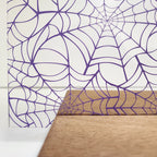 PatternPly® Scattered Purple Spiderwebs Large sheet showing the pattern