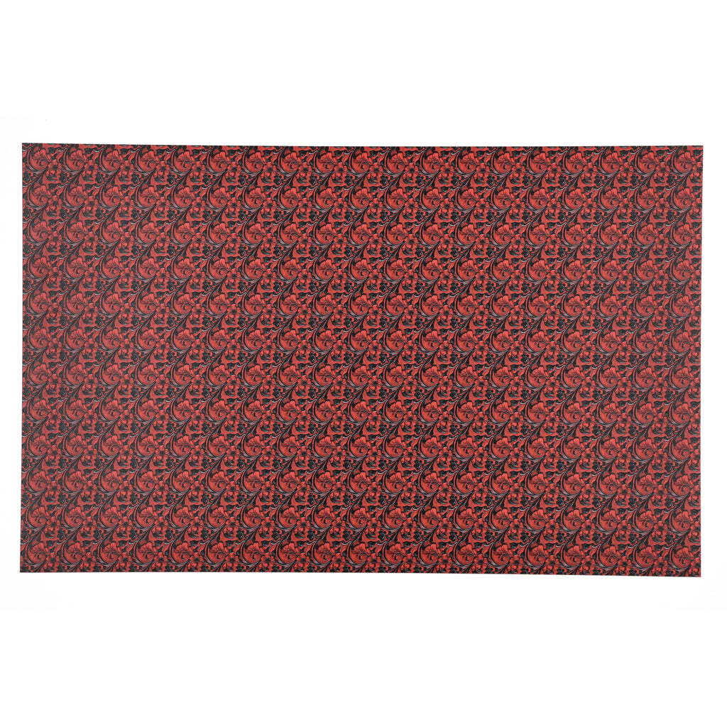 PatternPly® Full Coverage Red and Black Leather Floral Micro product photo 3
