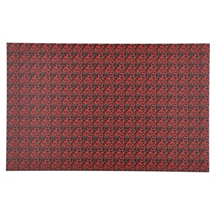 PatternPly® Full Coverage Red and Black Leather Floral Micro