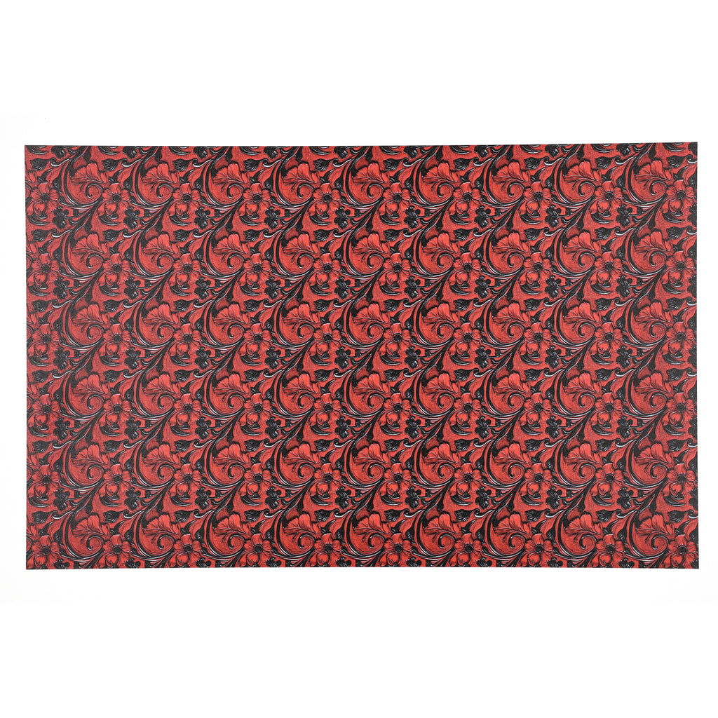PatternPly® Full Coverage Red and Black Leather Floral product photo 3
