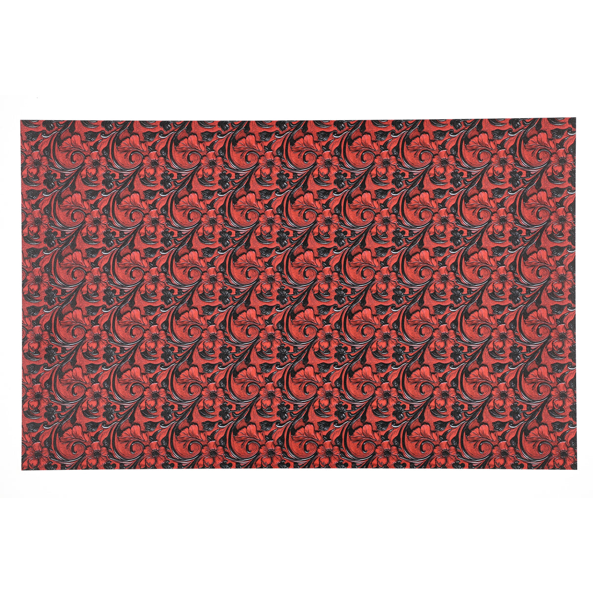 PatternPly® Full Coverage Red and Black Leather Floral product photo 3