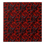 PatternPly® Full Coverage Red and Black Leather Floral sheet showing the pattern