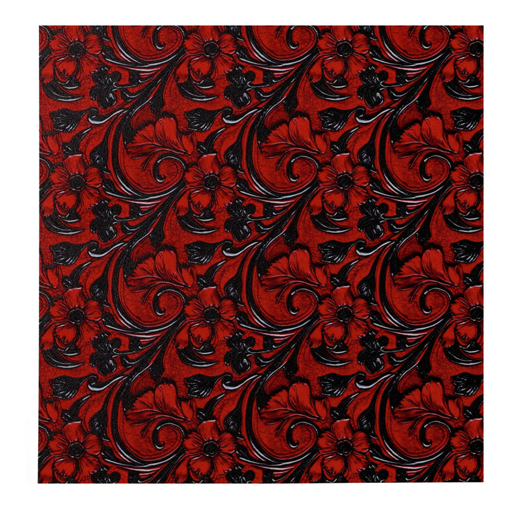 PatternPly® Full Coverage Red and Black Leather Floral