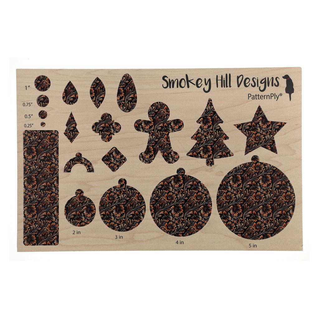 PatternPly® Full Coverage Wavy Brown Tooled Leather product photo 2