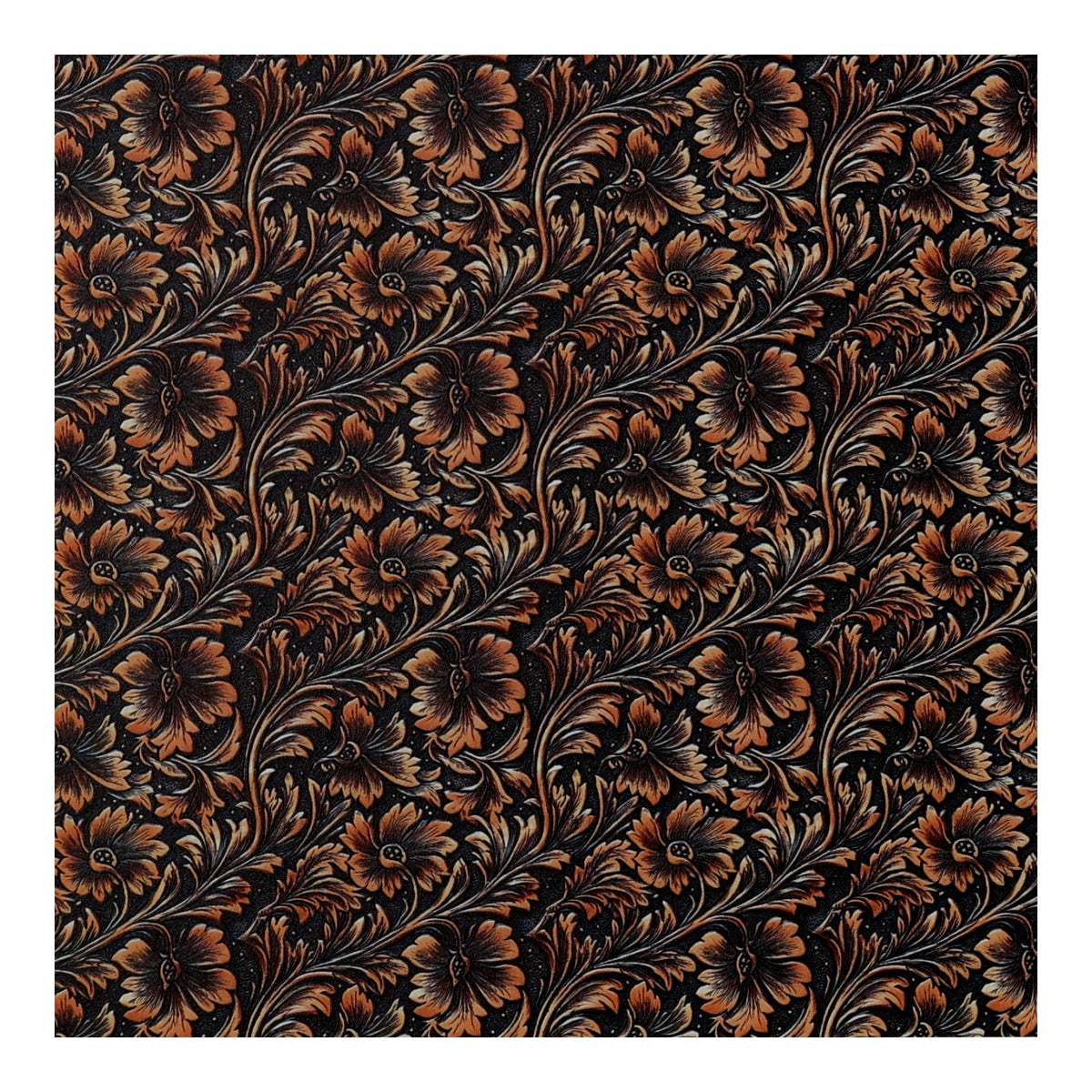 PatternPly® Full Coverage Wavy Brown Tooled Leather sheet showing the pattern