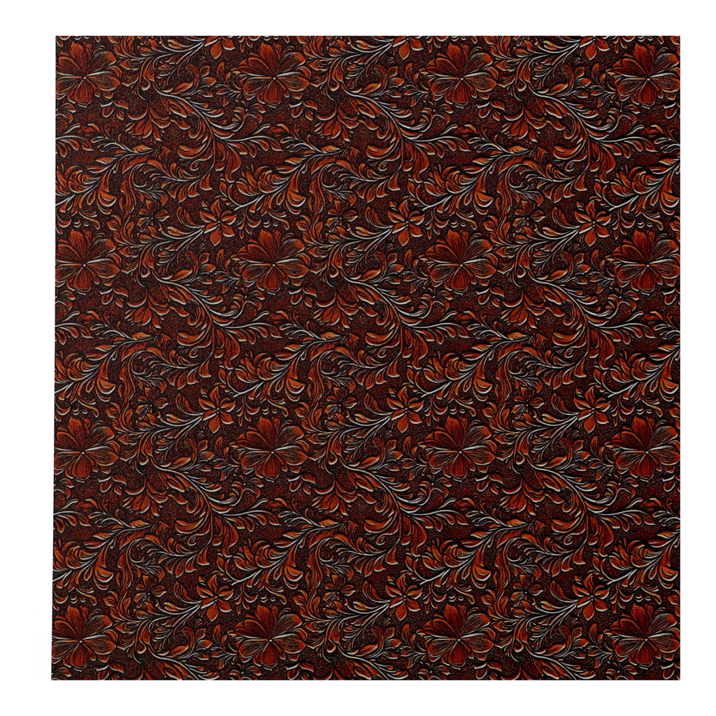 PatternPly® Full Coverage Honey Tooled Leather sheet showing the pattern