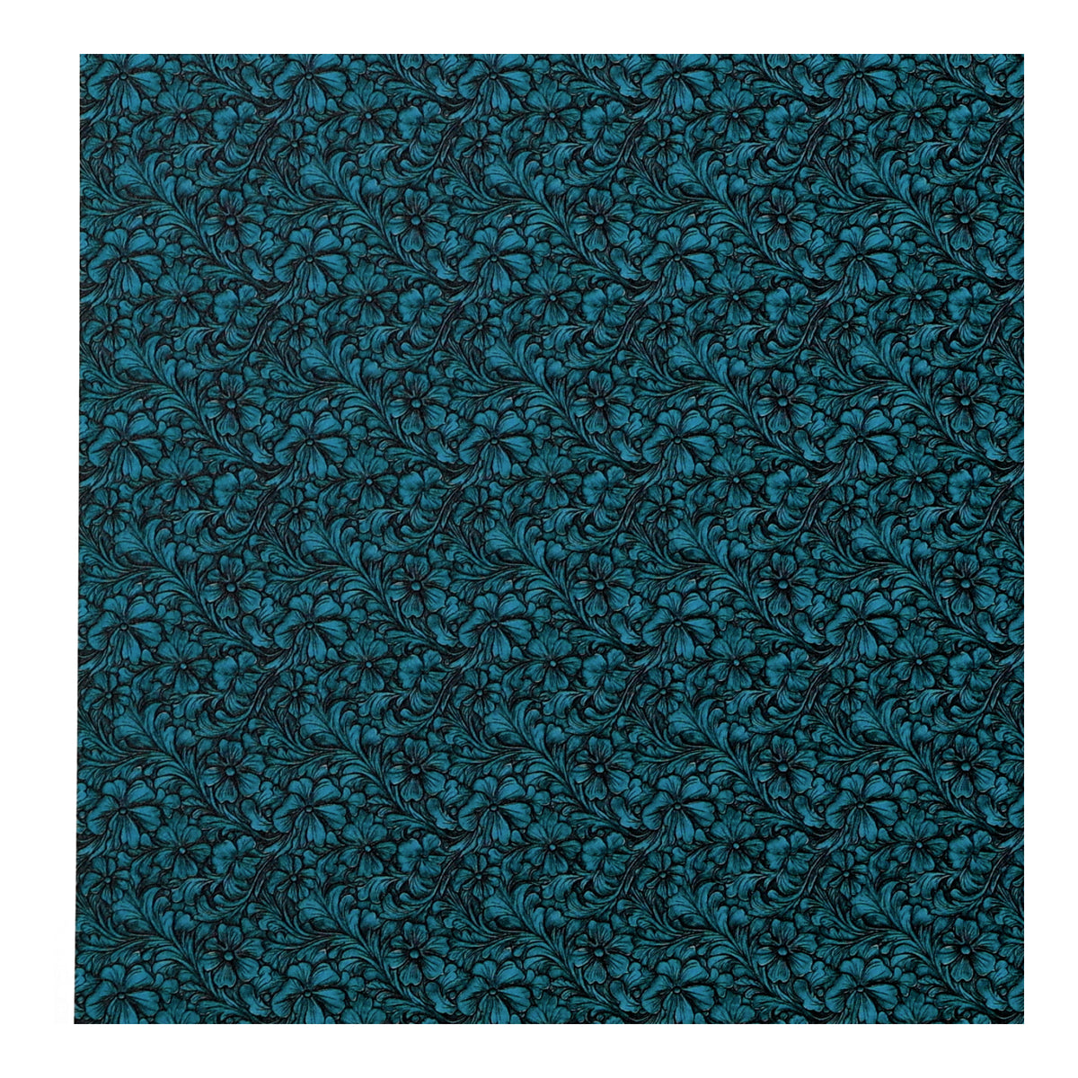 PatternPly® Full Coverage Turquoise Tooled Leather Micro sheet showing the pattern