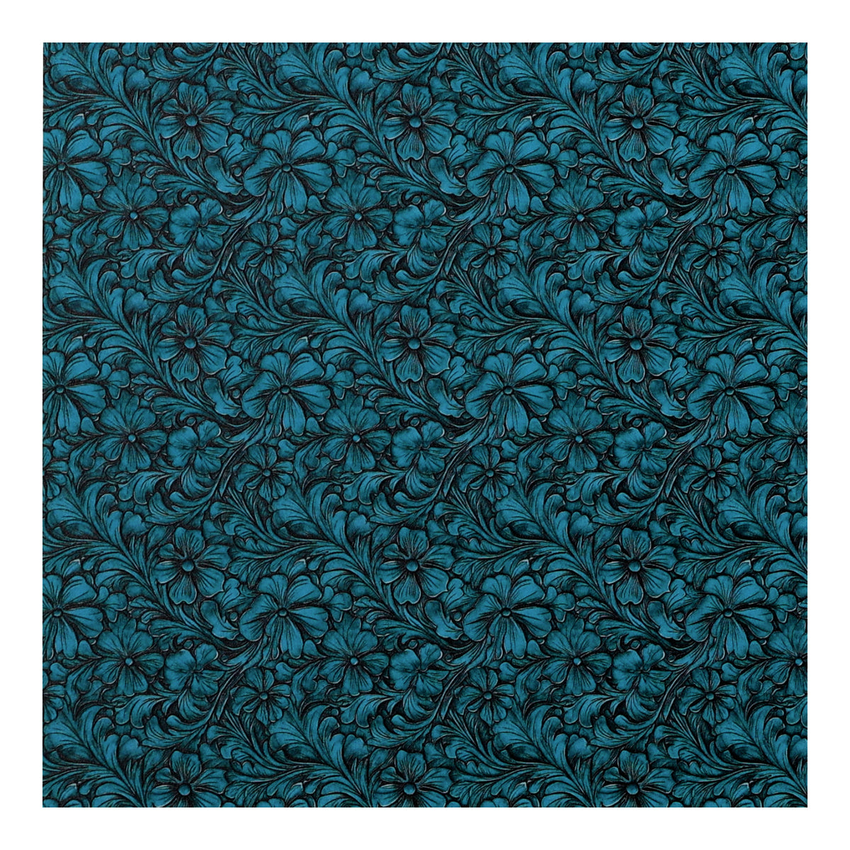 PatternPly® Full Coverage Turquoise Tooled Leather sheet showing the pattern