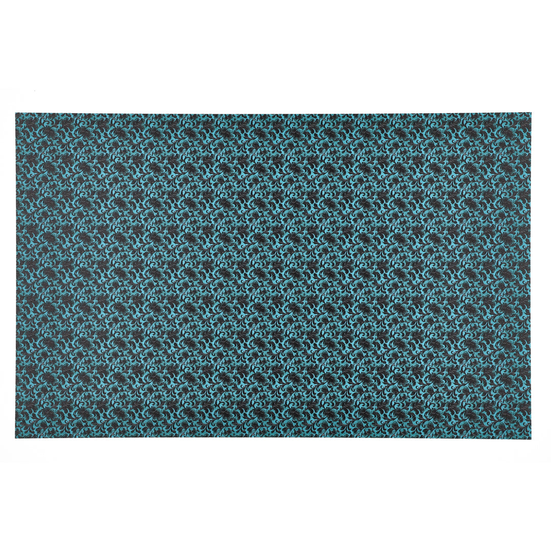 PatternPly® Full Coverage Turquoise and Black Leather Foliage Micro