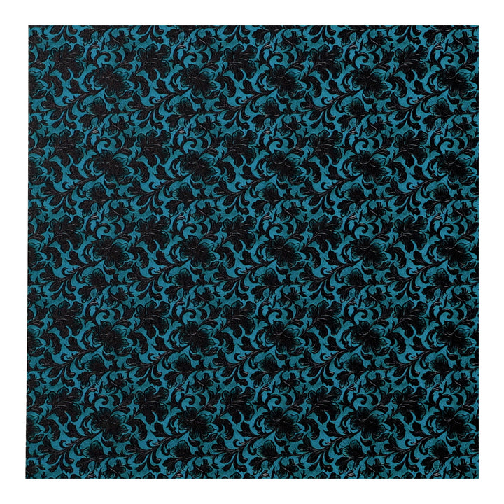 PatternPly® Full Coverage Turquoise and Black Leather Foliage Micro